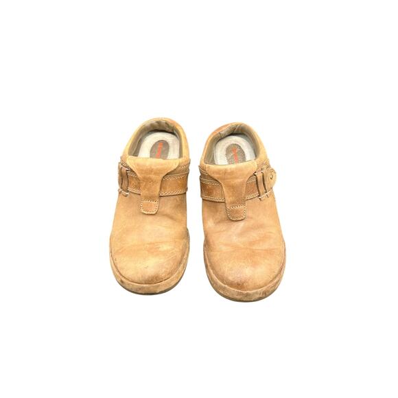 👢 Merrell Brindle Leather Slip-On Mules Women’s Size 6 brown Comfort Clogs - Picture 3 of 5